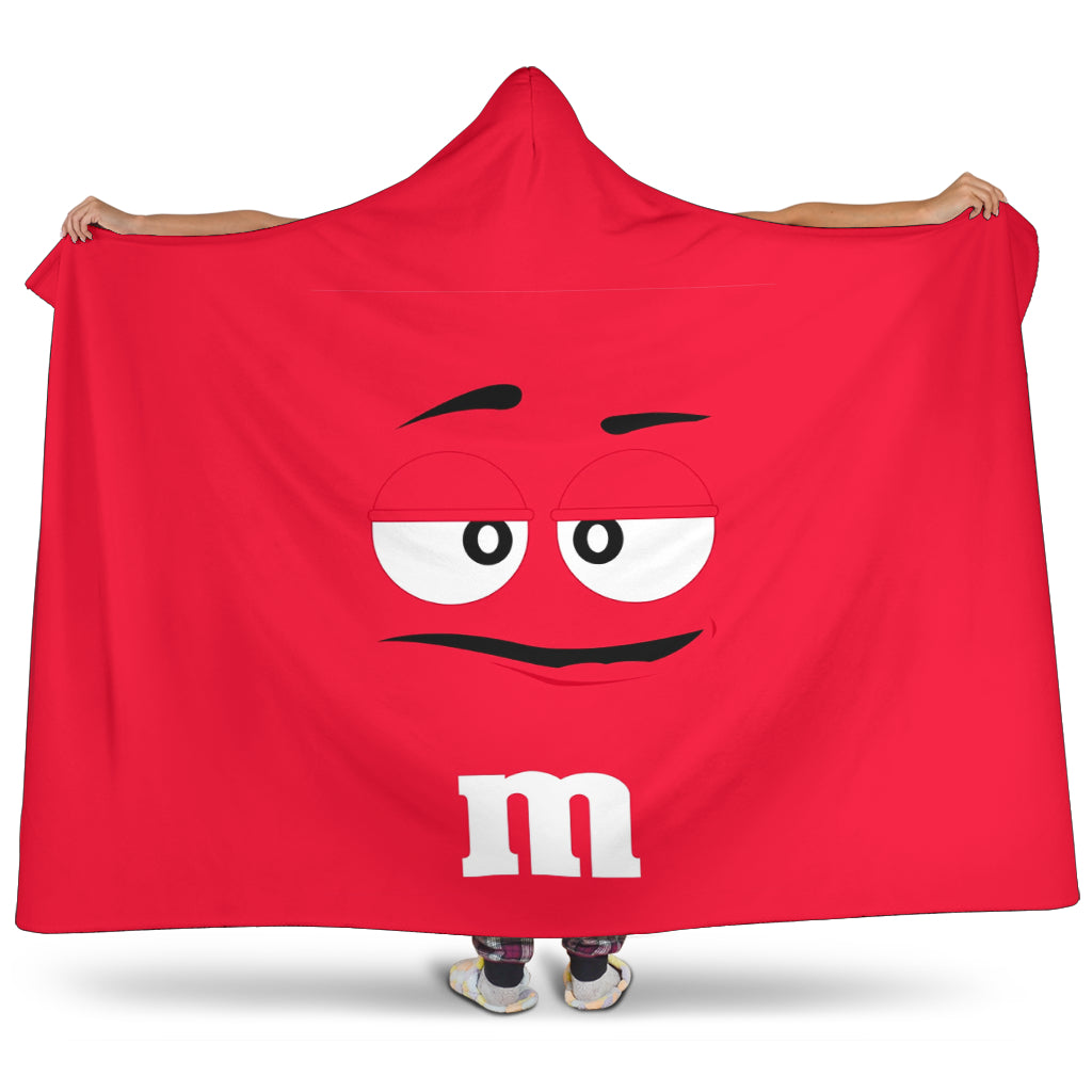 M&M Red Chocolate Hooded Blanket