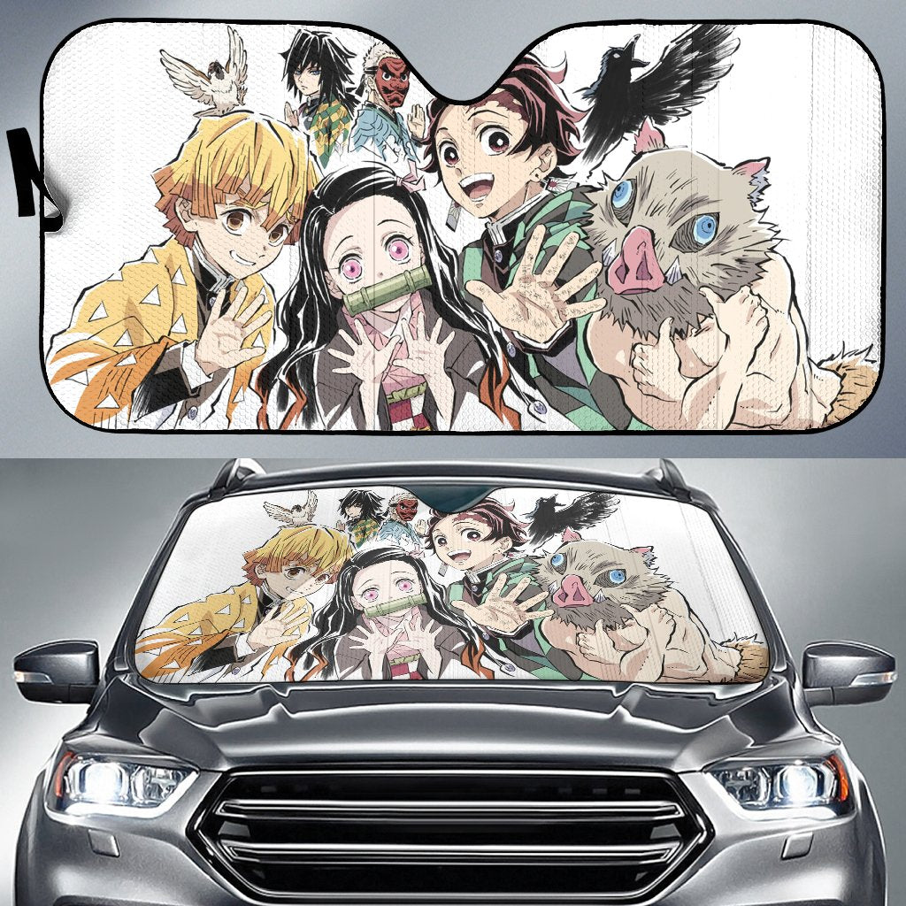 Demon Slayer Funny Car Auto Sunshade Anime 2022 Amazing Best Gift Ideas 2022