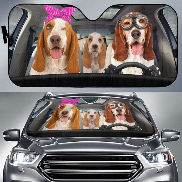 Three Basset Hound Family Car Windshield Auto Sun Shade Amazing Best ...