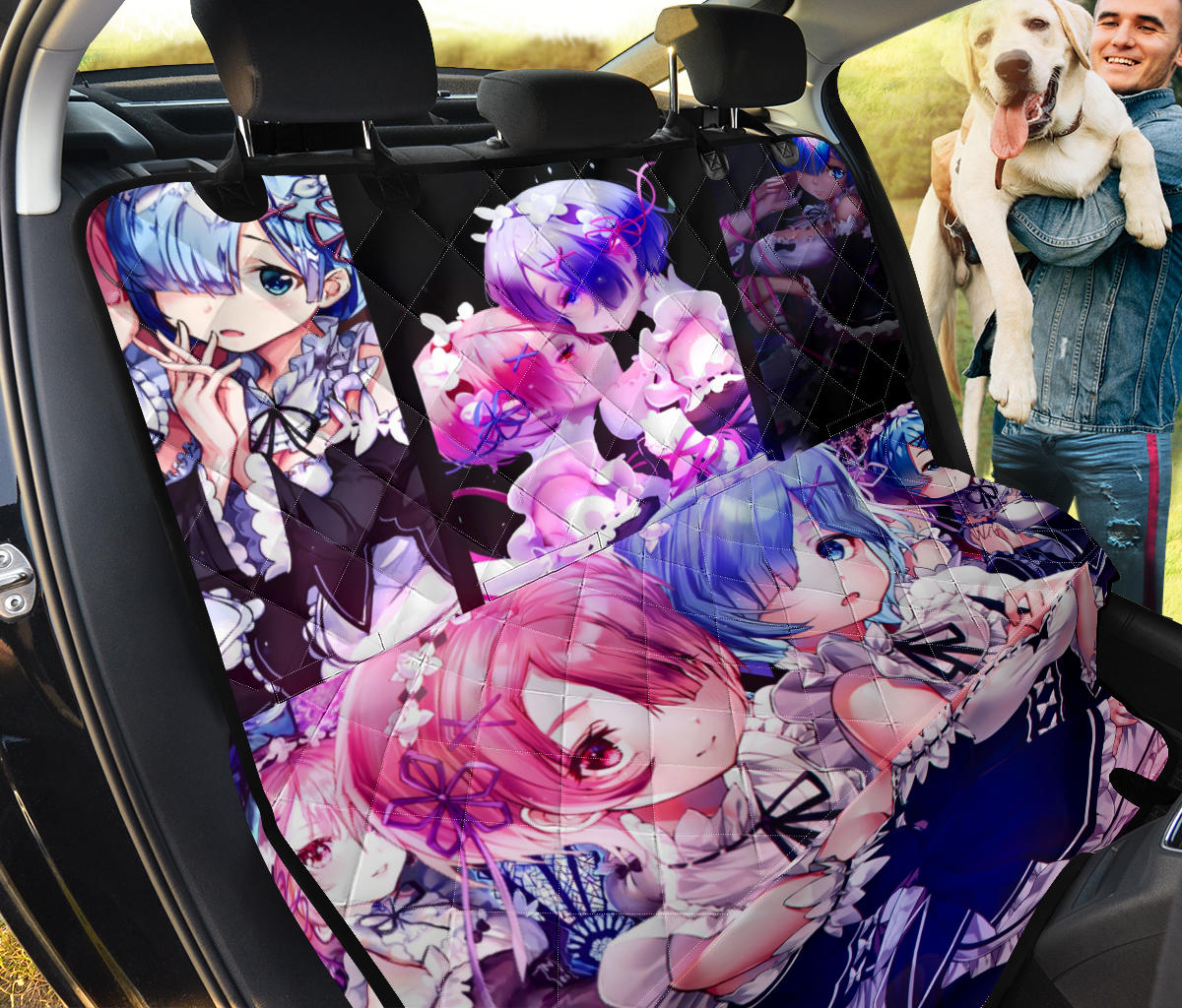 Ram And Rem Anime Girl Re Zero Pet Seat Cover