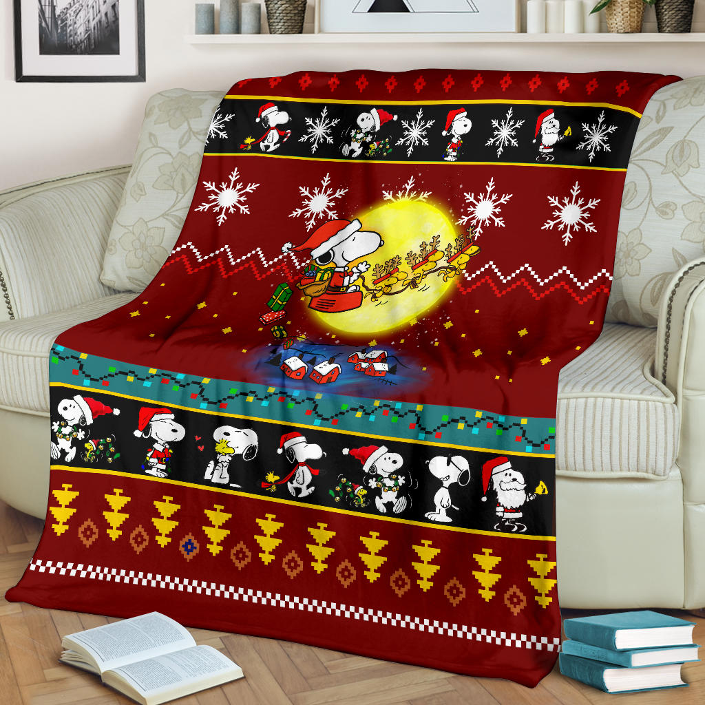 Snoopy Red Christmas Blanket Amazing Gift Idea