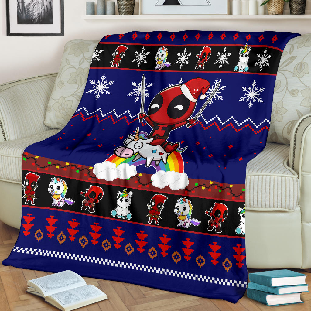 Deadpool Unicorn Christmas Blanket Amazing Gift Idea