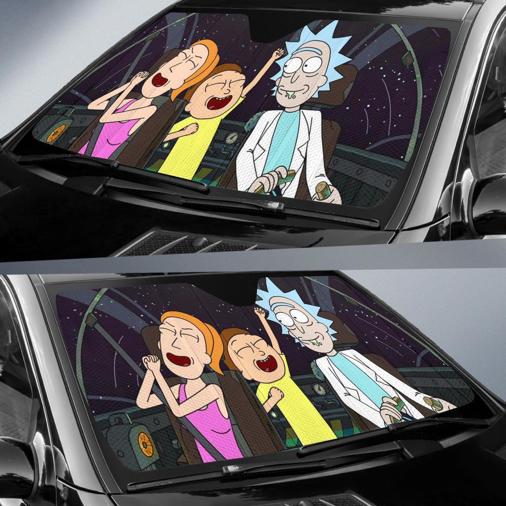 Rick And Morty Happy Car Sun Shade Amazing Best Gift Ideas 2021