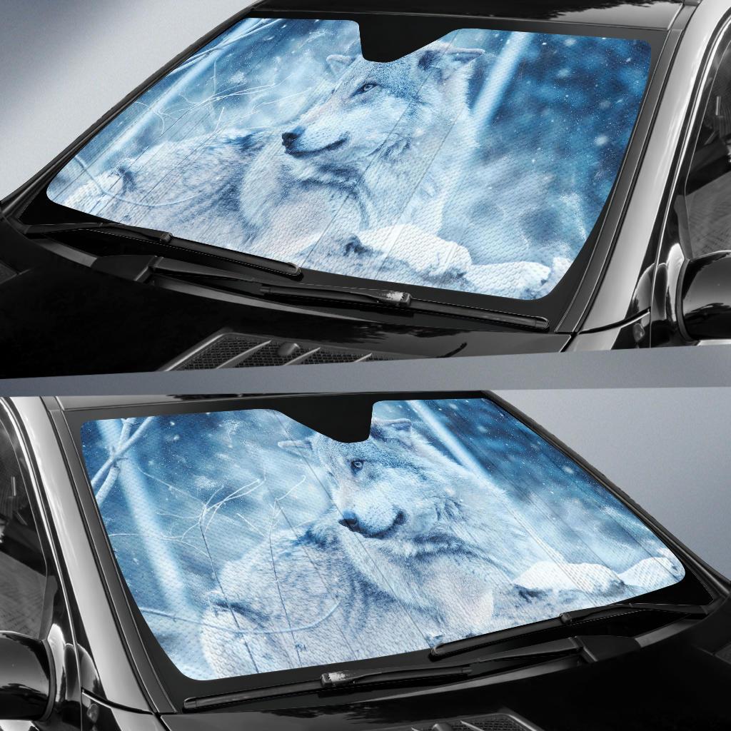 Wolf Wild Snow Winter Cold Hd Car Sun Shade Gift Ideas 2022
