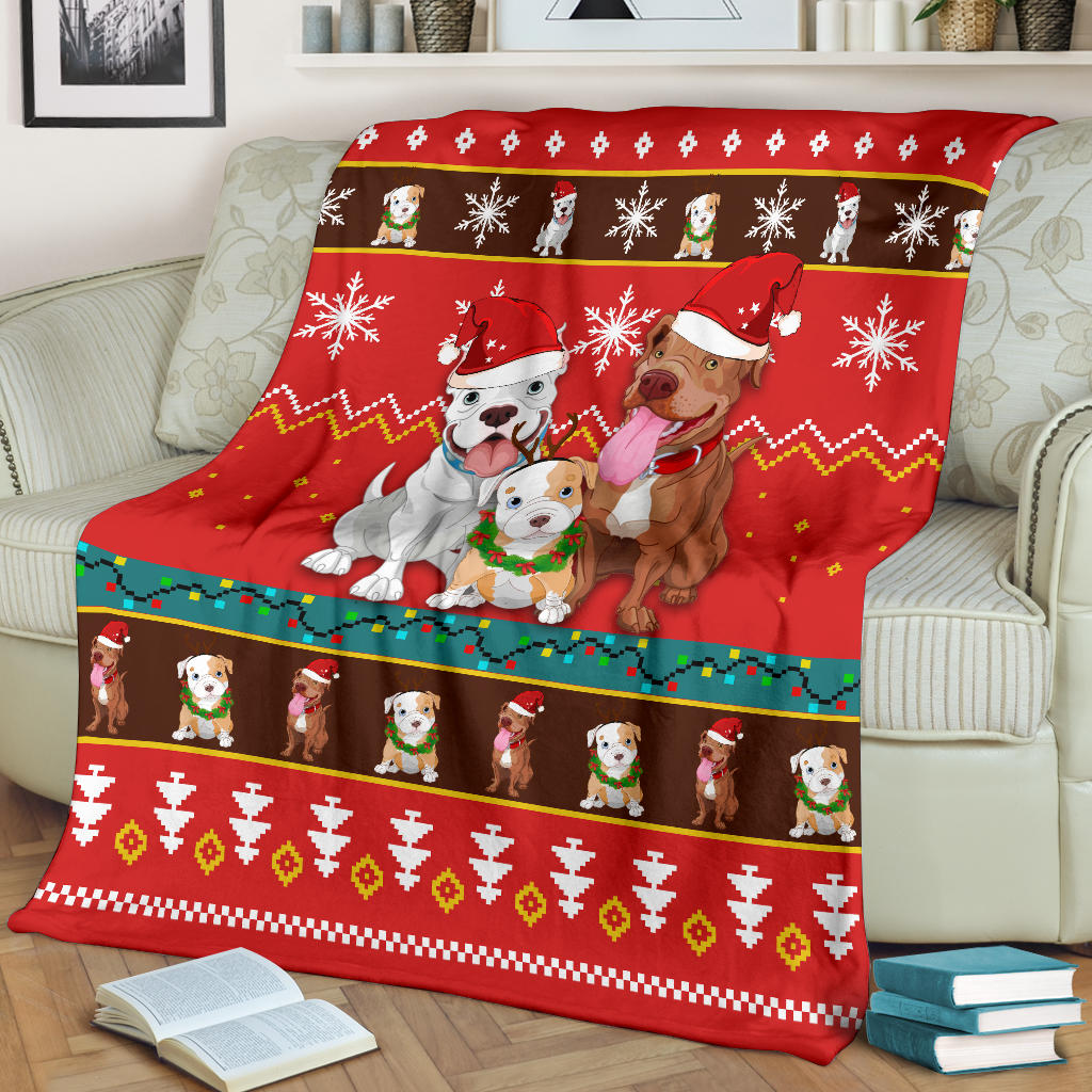 Red Bull Dog Christmas Blanket Amazing Gift Idea - 99shirt