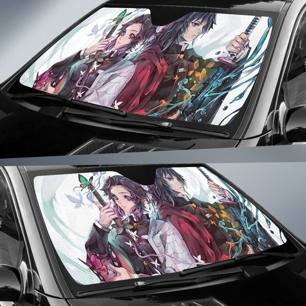 Demon Slayer Giyuu & Shinobu Car Auto Sunshade Anime 2022 Amazing Best Gift Ideas 2022