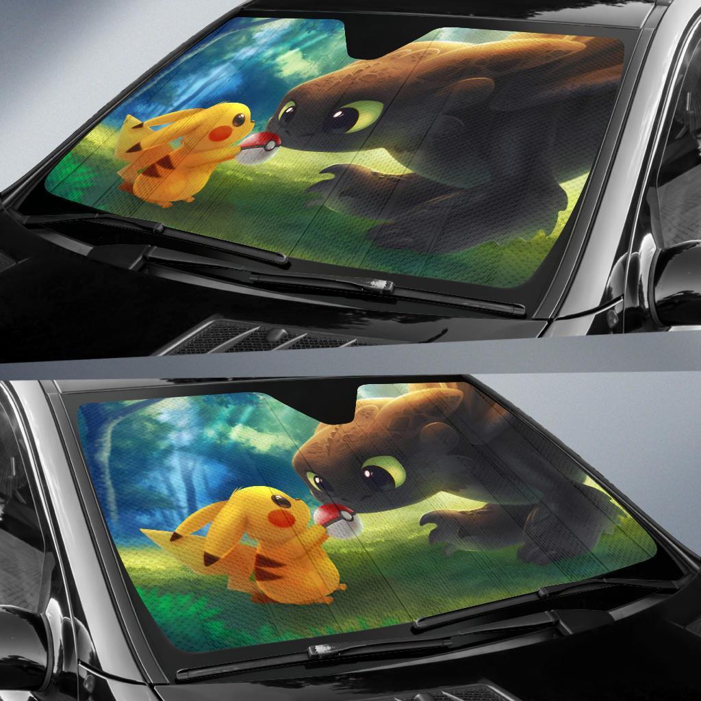Toothless Pikachu Car Sun Shades Amazing Best Gift Ideas 2021