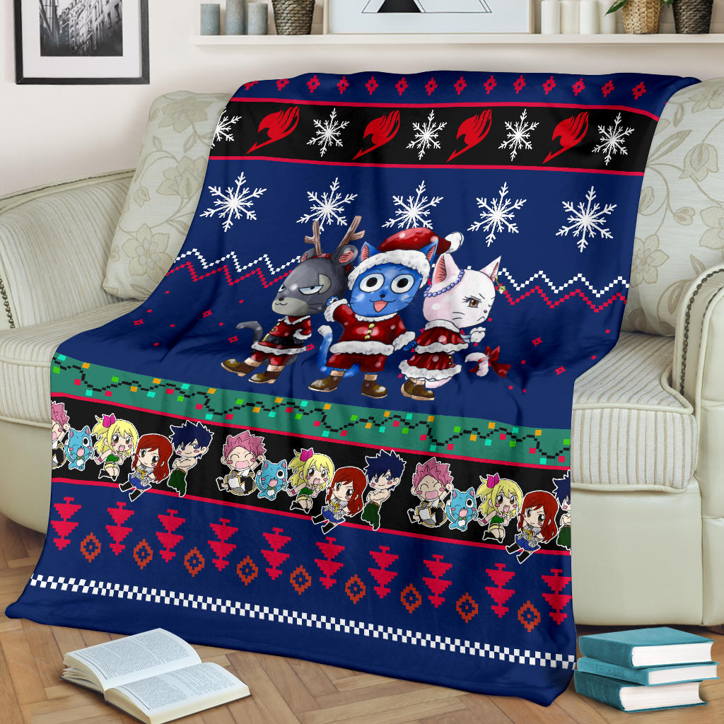 Blue Fairy Tail Christmas Blanket Amazing Gift Idea