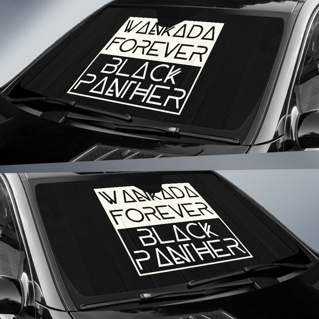 Wakanda Forever Typo Auto Sun Shades