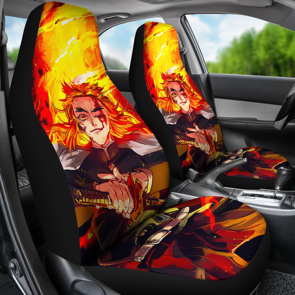 2022 Kyojuro Rengoku Demon Slayer Car Seat Covers Gift For Fan Anime ...