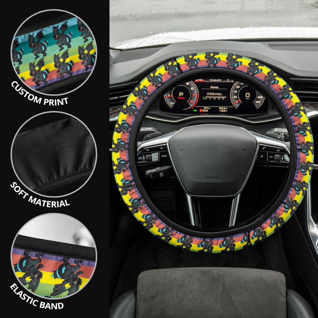 Zekrom Pokemon Anime Custom Car Steering Wheel Cover - 99shirt