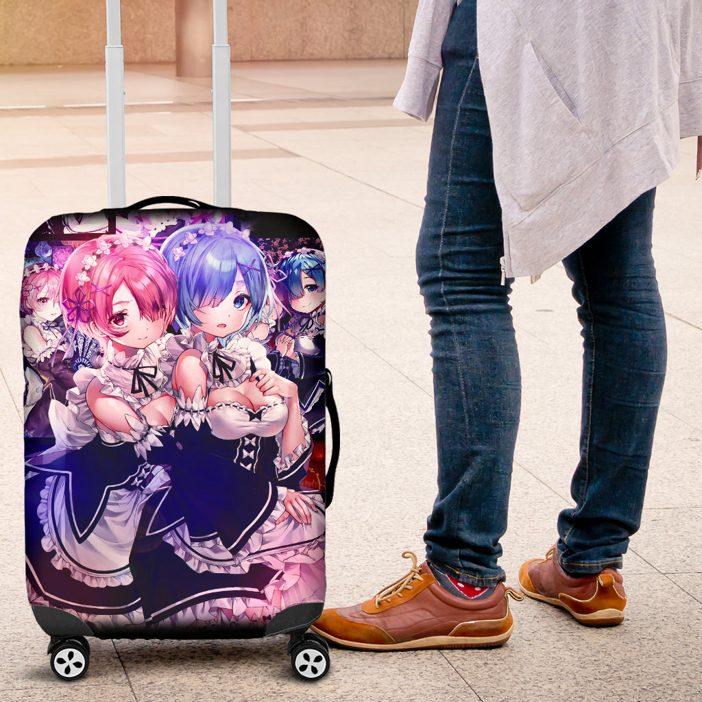 Ram And Rem Anime Girl Re Zero Luggage Covers