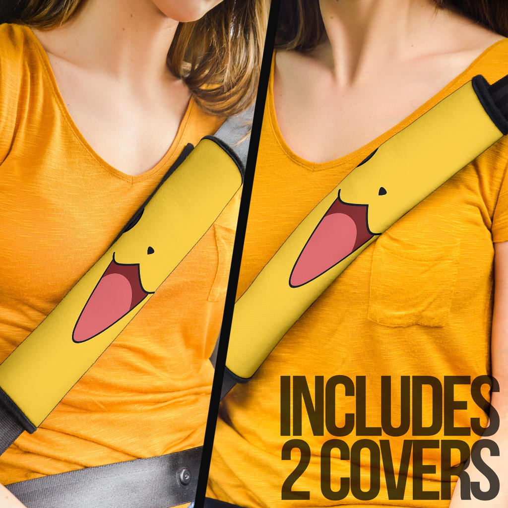Pikachu Pokemon Car Seat Belt Covers Custom Animal Skin Printed Car Interior Accessories Perfect Gift