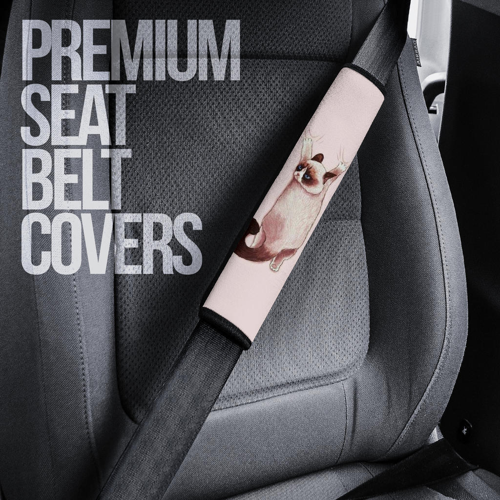 Cat Funny Car Seat Belt Covers Custom Animal Skin Printed Car Interior Accessories Perfect Gift