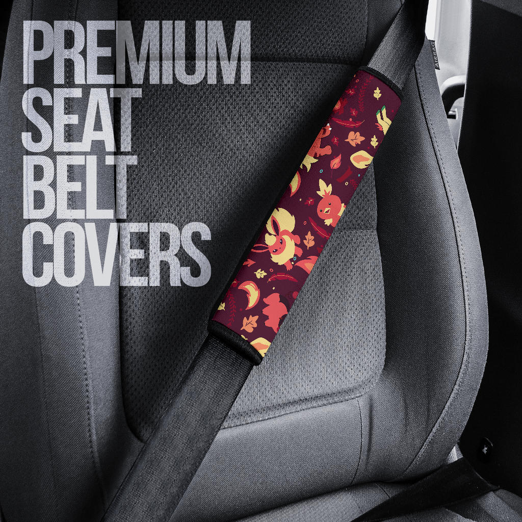 Pokemon Fire Anime Car Seat Belt Covers Custom Animal Skin Printed Car Interior Accessories Perfect Gift