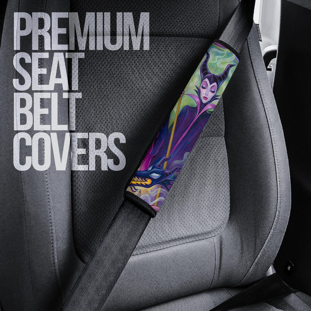 Maleficent Car Seat Belt Covers Custom Animal Skin Printed Car Interior Accessories Perfect Gift