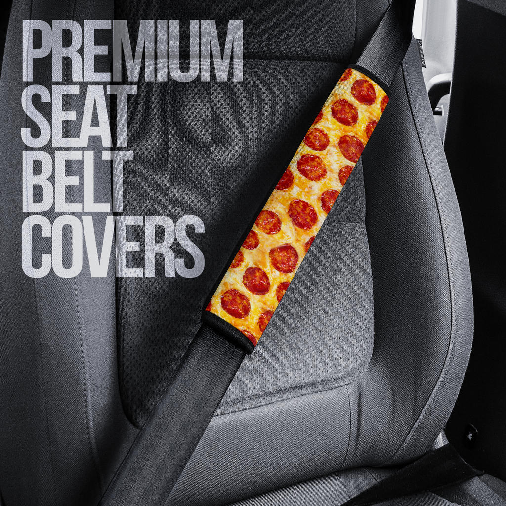 Pizza Car Seat Belt Covers Custom Animal Skin Printed Car Interior Accessories Perfect Gift