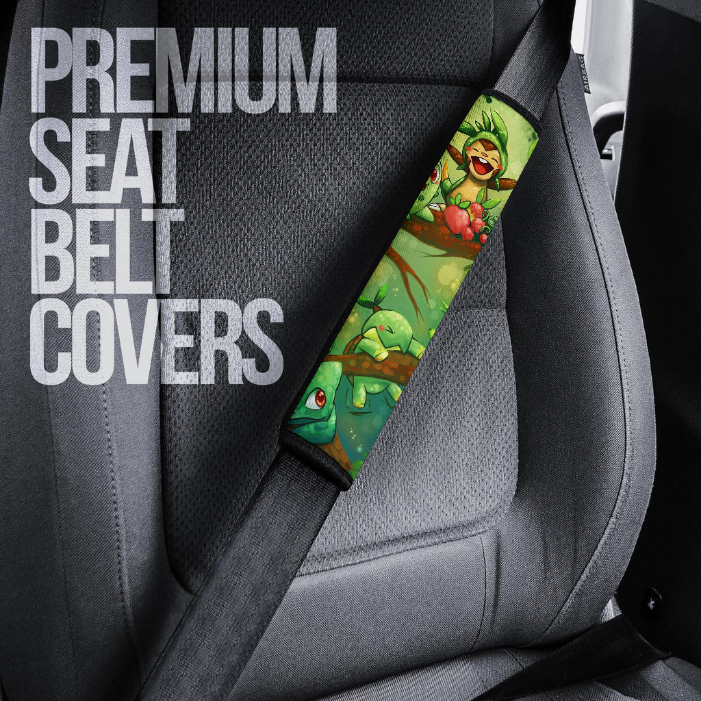 Pokemon Grass Car Seat Belt Covers Custom Animal Skin Printed Car Interior Accessories Perfect Gift