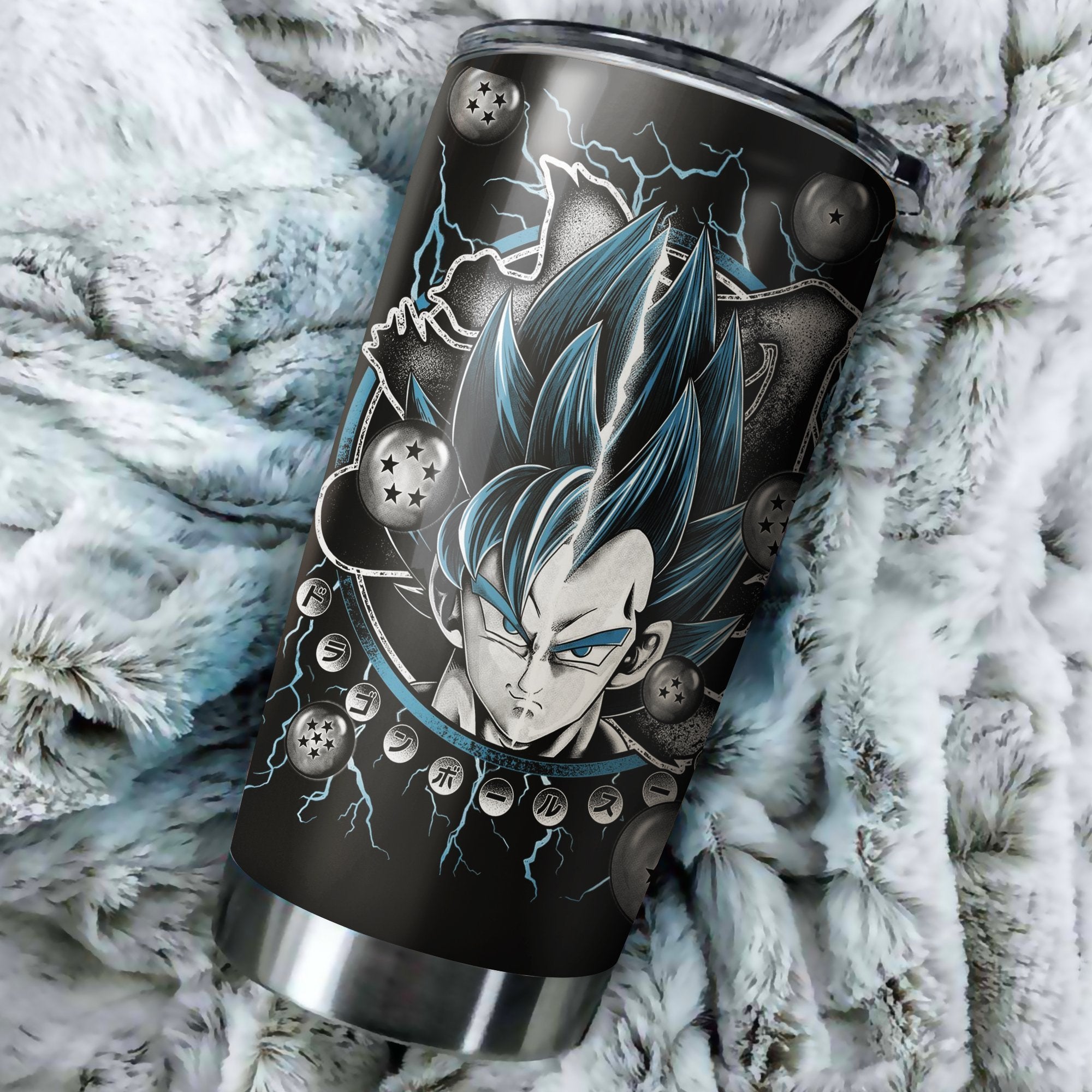 Goku Vegeta Super Saiyan Blue Tumbler Perfect Birthday Best Gift Stainless Traveling Mugs 2021