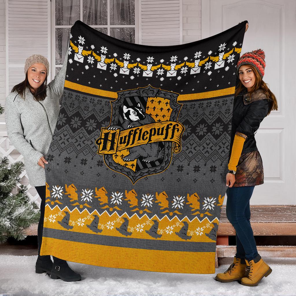 Harry Potter Hufflepuff Ugly Christmas Custom Blanket Home Decor