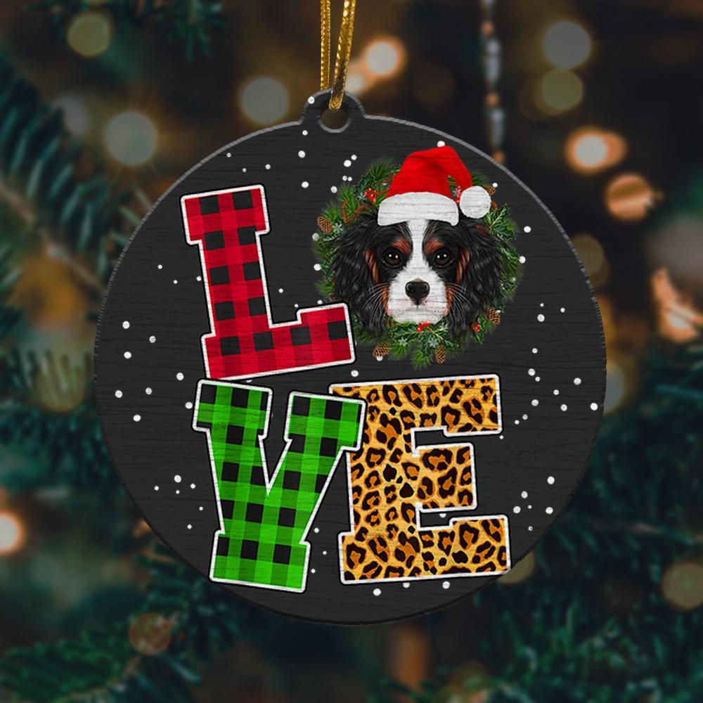 I Love Cavalier Santa Dog Plaid Funny Ugly Christmas Ornament 2022 Amazing Decor Ideas