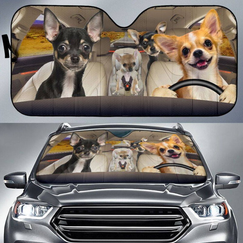 Chihuahua Family V3 Car Sunshade Gift Ideas 2022 - 99shirt