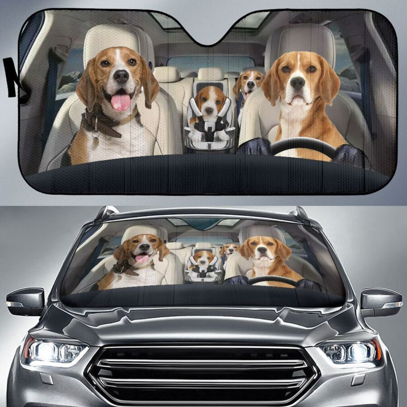 Beagle Family V3 Car Sunshade Gift Ideas 2022 - 99shirt