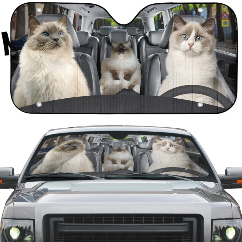 Ragdoll Cat Family Car Sunshade Gift Ideas 2022 - 99shirt