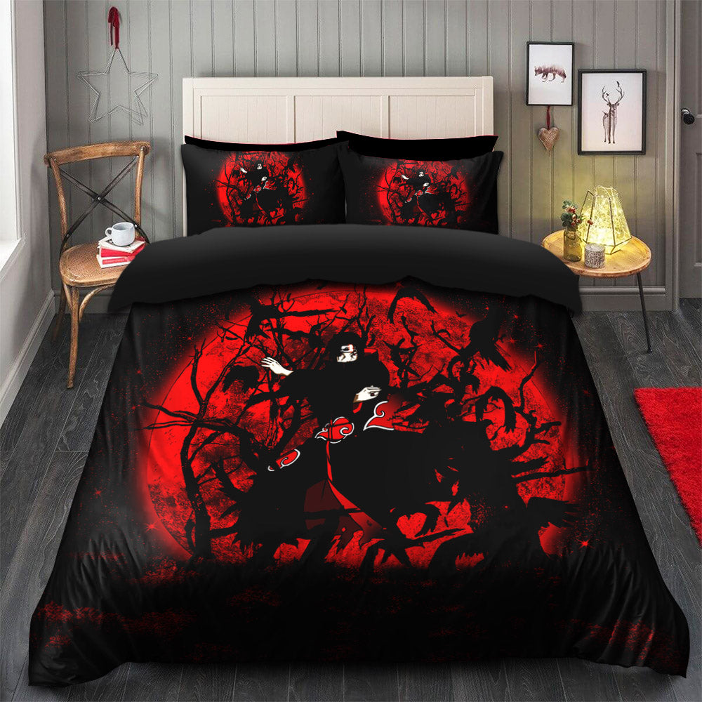 Naruto Itachi Moonlight Bedding Set Duvet Cover And 2 Pillowcases