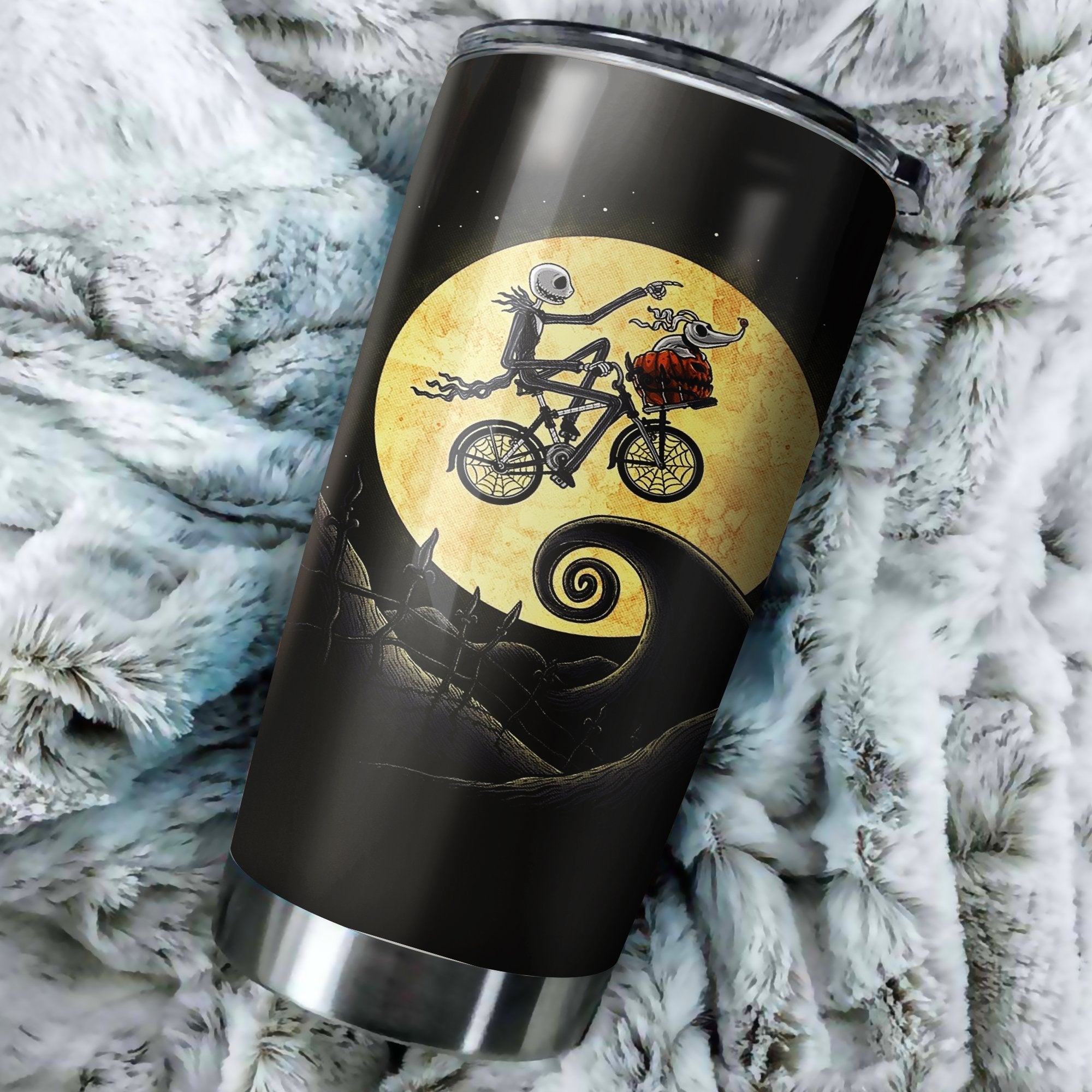 Jack Skellington To The Moon Nightmare Before Christmas Tumbler Perfect Birthday Best Gift Stainless Traveling Mugs 2021