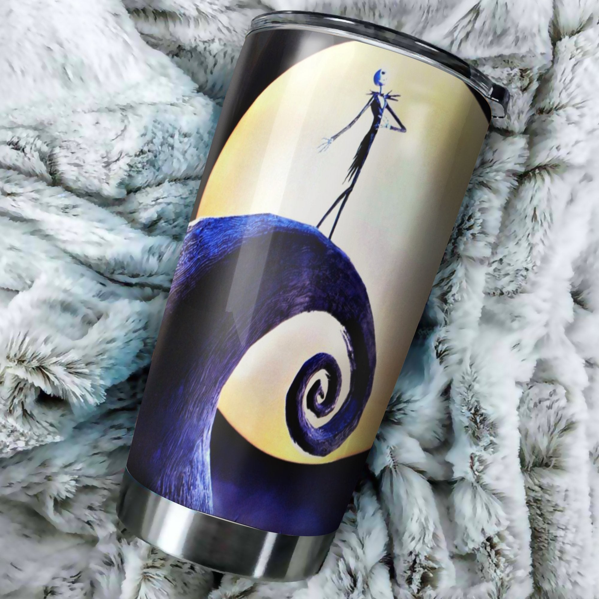 Jack Skellington With Moon Nightmare Before Christmas Tumbler Perfect Birthday Best Gift Stainless Traveling Mugs 2021