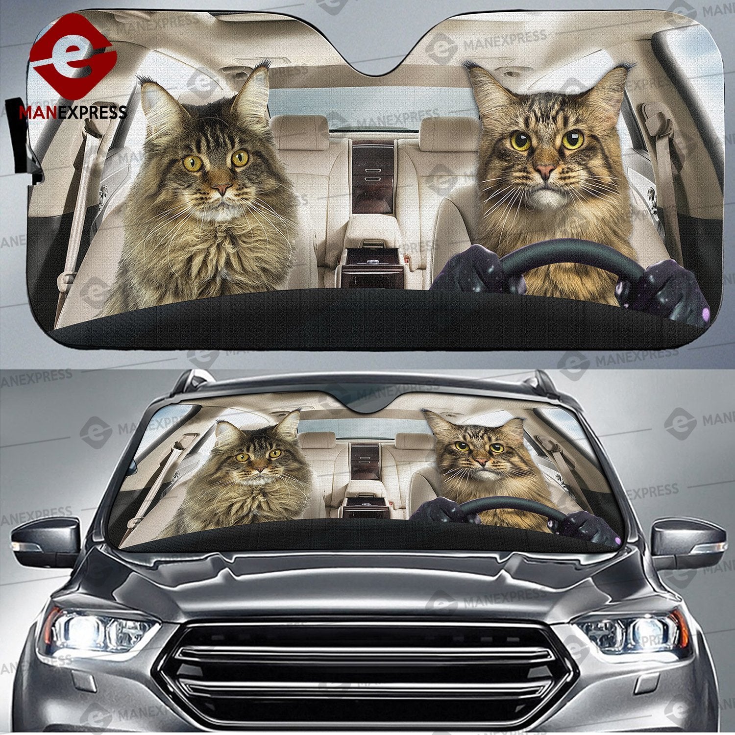 Maine Coon Cat 3D Printed Carshade Gift Ideas 2022 - 99shirt