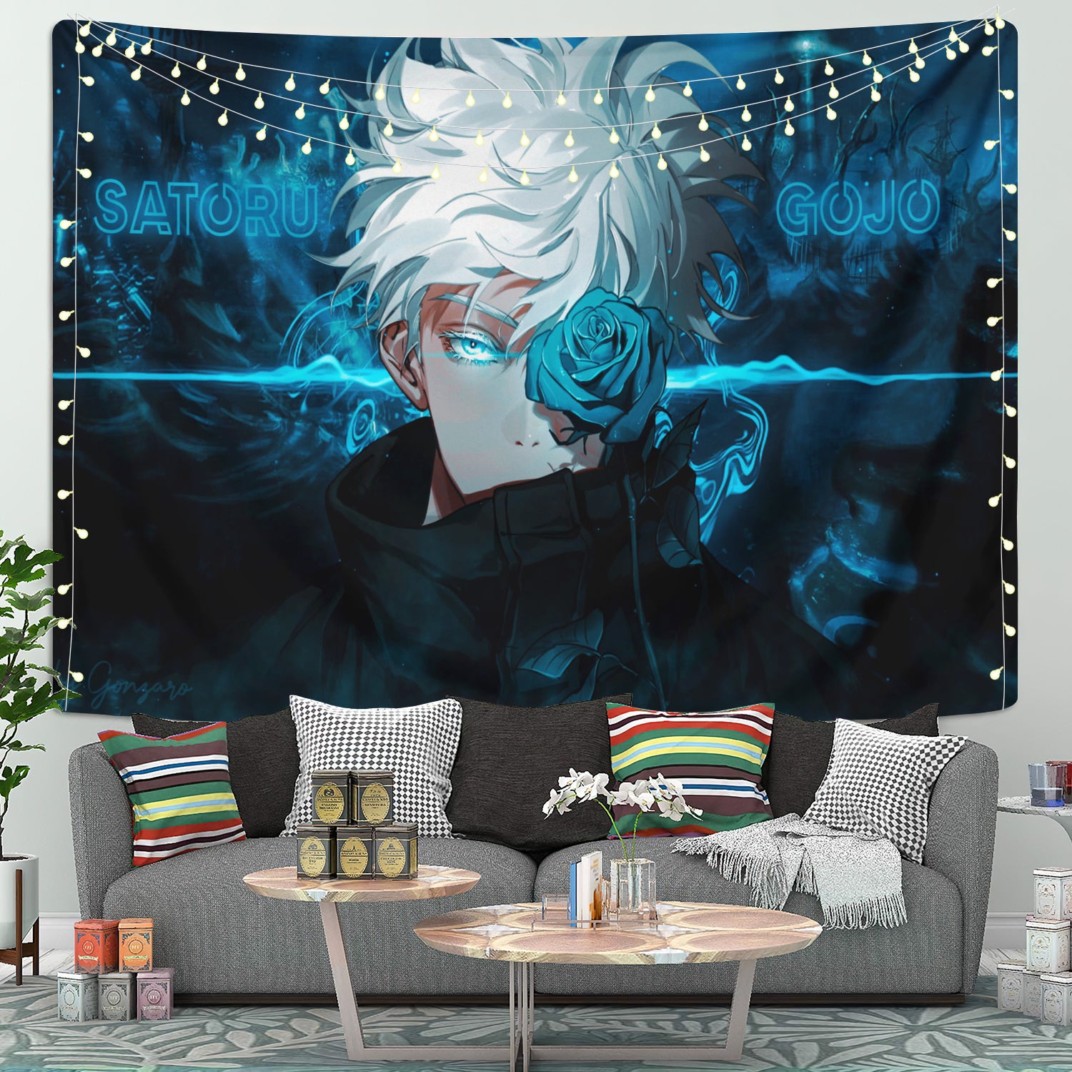 Satoru Gojo Jujutsu Kaisen Anime Tapestry Room Decor - 99shirt