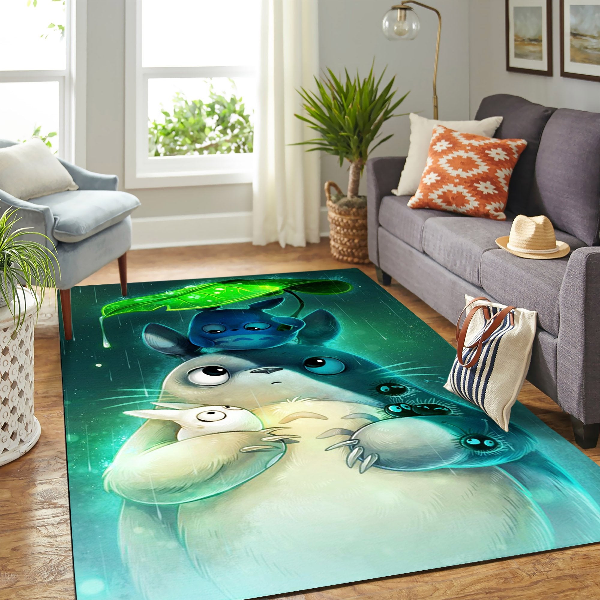Totoro Rain Carpet Rug