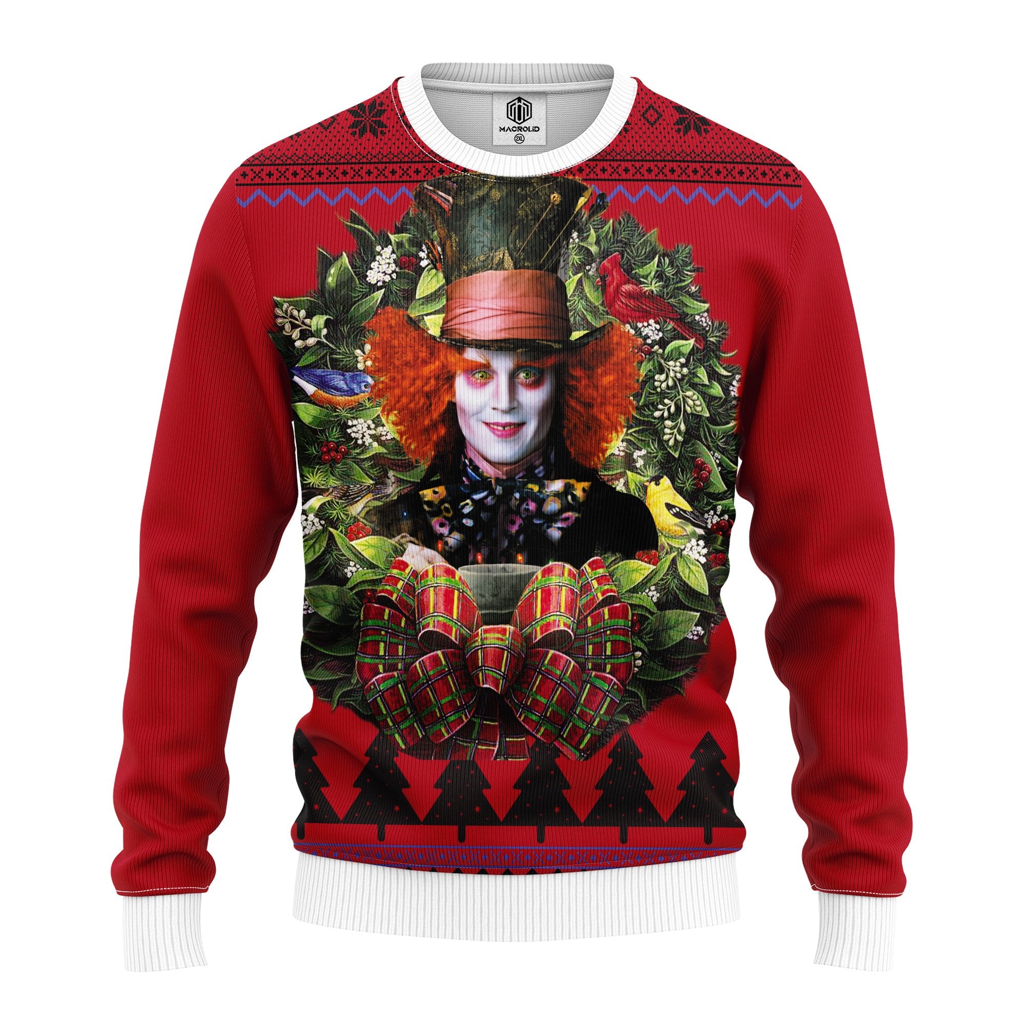 Alice In Wonderland The Mad Hatter Noel Mc Ugly Christmas Sweater Thanksgiving Gift