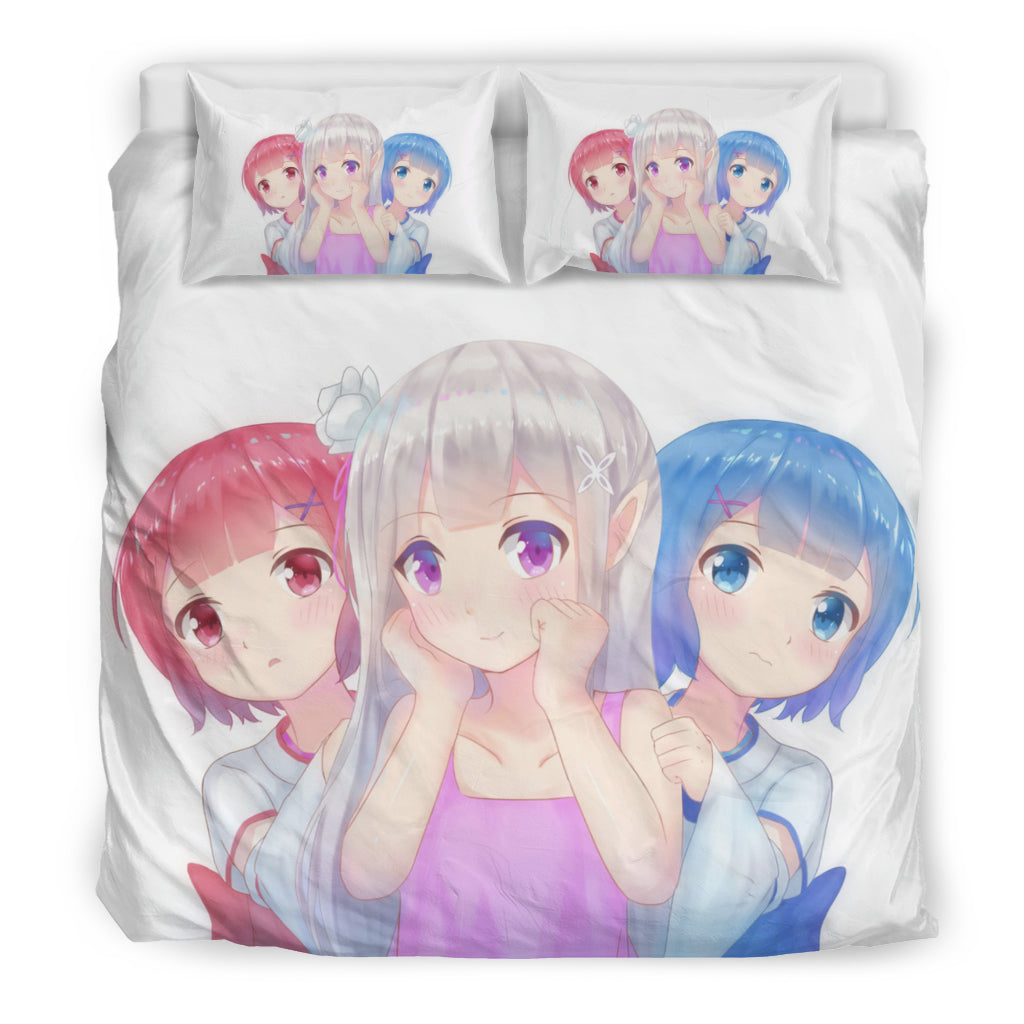 Re:Zero Anime Girl Bedding Set Duvet Cover And Pillowcase Set