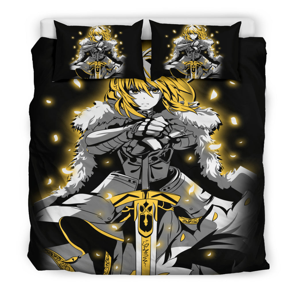 Saber Fate Stay Night Bedding Set Duvet Cover And Pillowcase Set