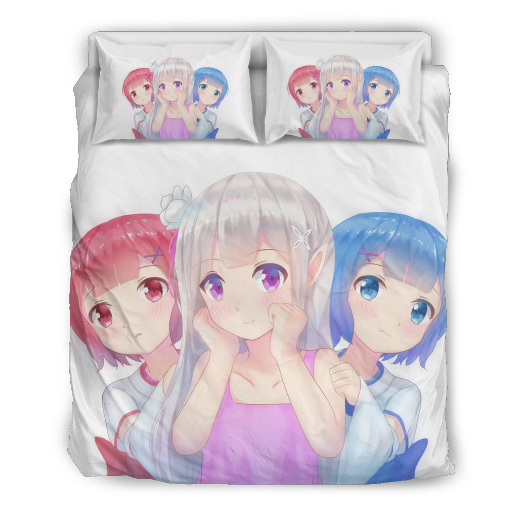 Re:Zero Anime Girl Bedding Set Duvet Cover And Pillowcase Set