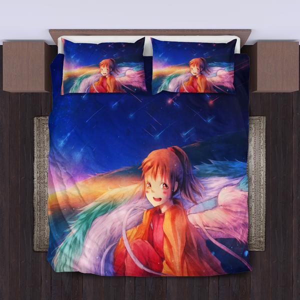 Sen And Chihiro Spirited Away Bedding Set Duvet Cover And Pillowcase Set