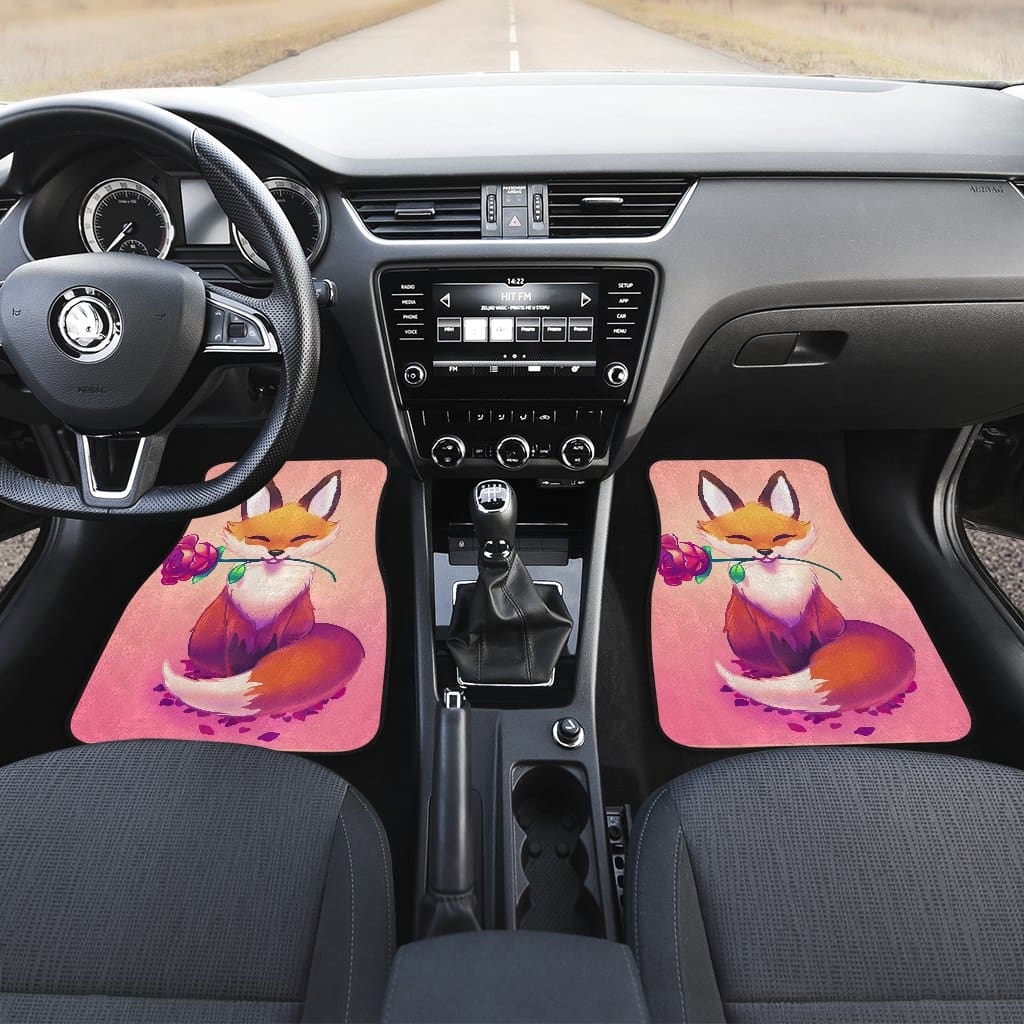 Cute Fox Front And Back Car Mats (Set Of 4)