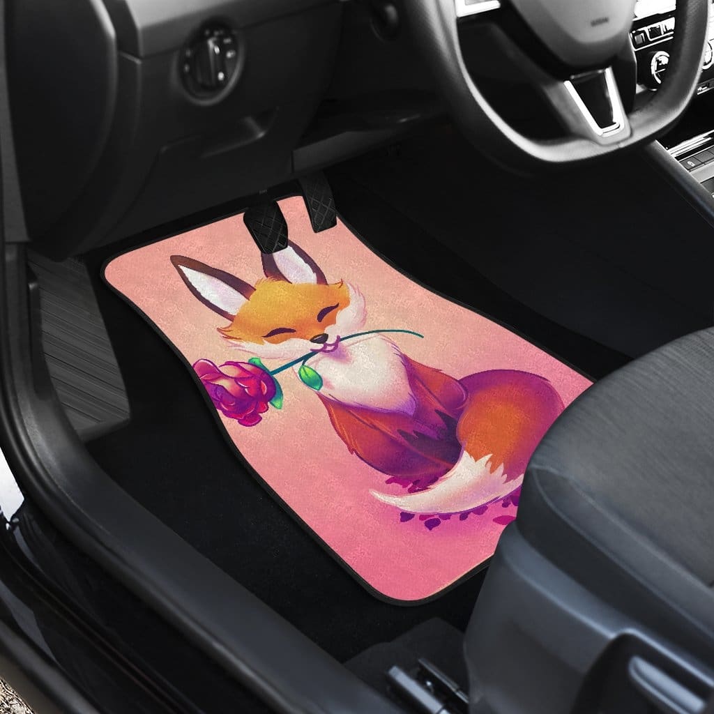 Cute Fox Front And Back Car Mats (Set Of 4)