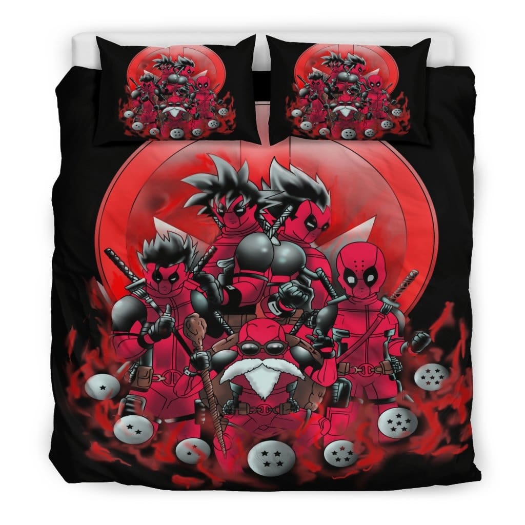 Deadpool Dragon Ball Funny Bedding Set Duvet Cover And Pillowcase Set