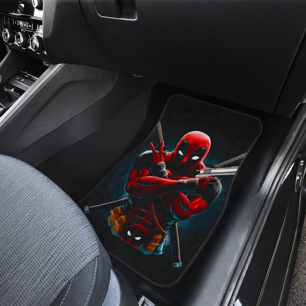 Deadpool Front And Back Car Mats (Set Of 4)