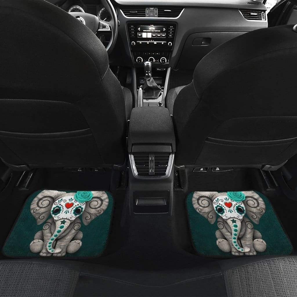 Elephants Front And Back Car Mats