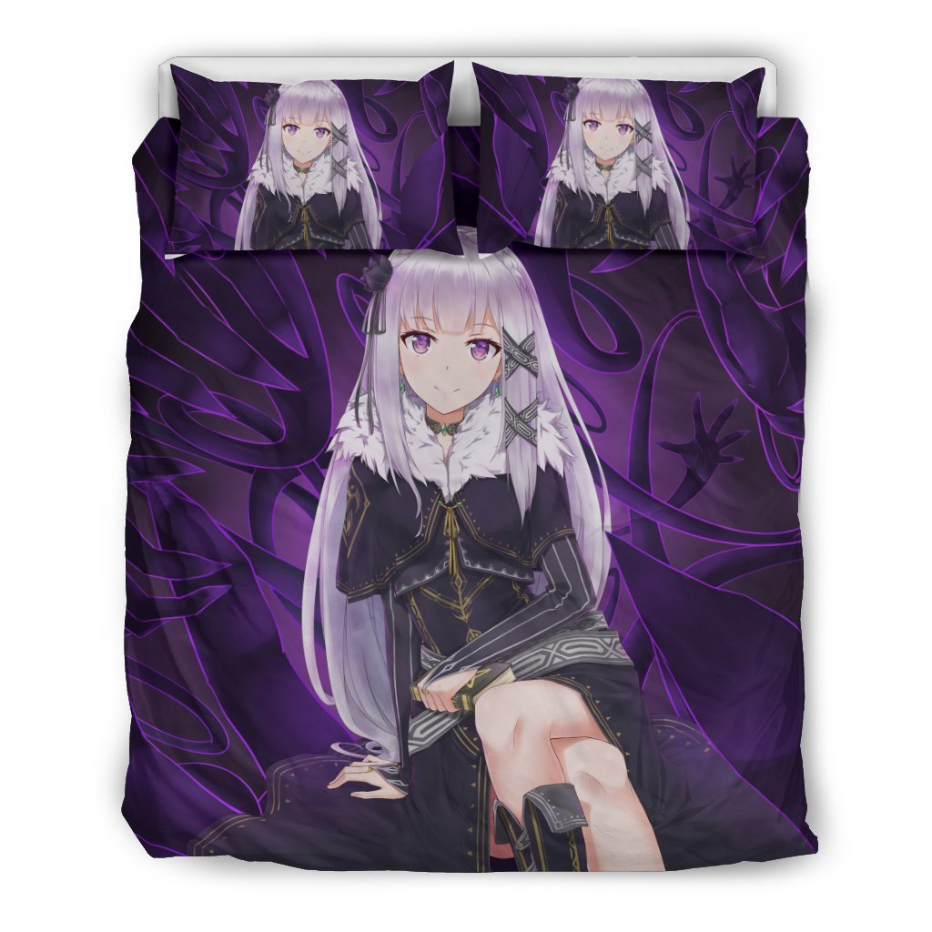Emilia Re:Zero Starting Life In Another World Bedding Set Duvet Cover And Pillowcase Set