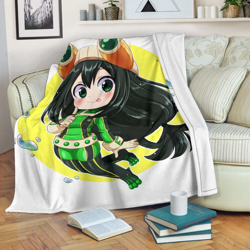 Tsuyu Chibi Premium Blanket - 99shirt