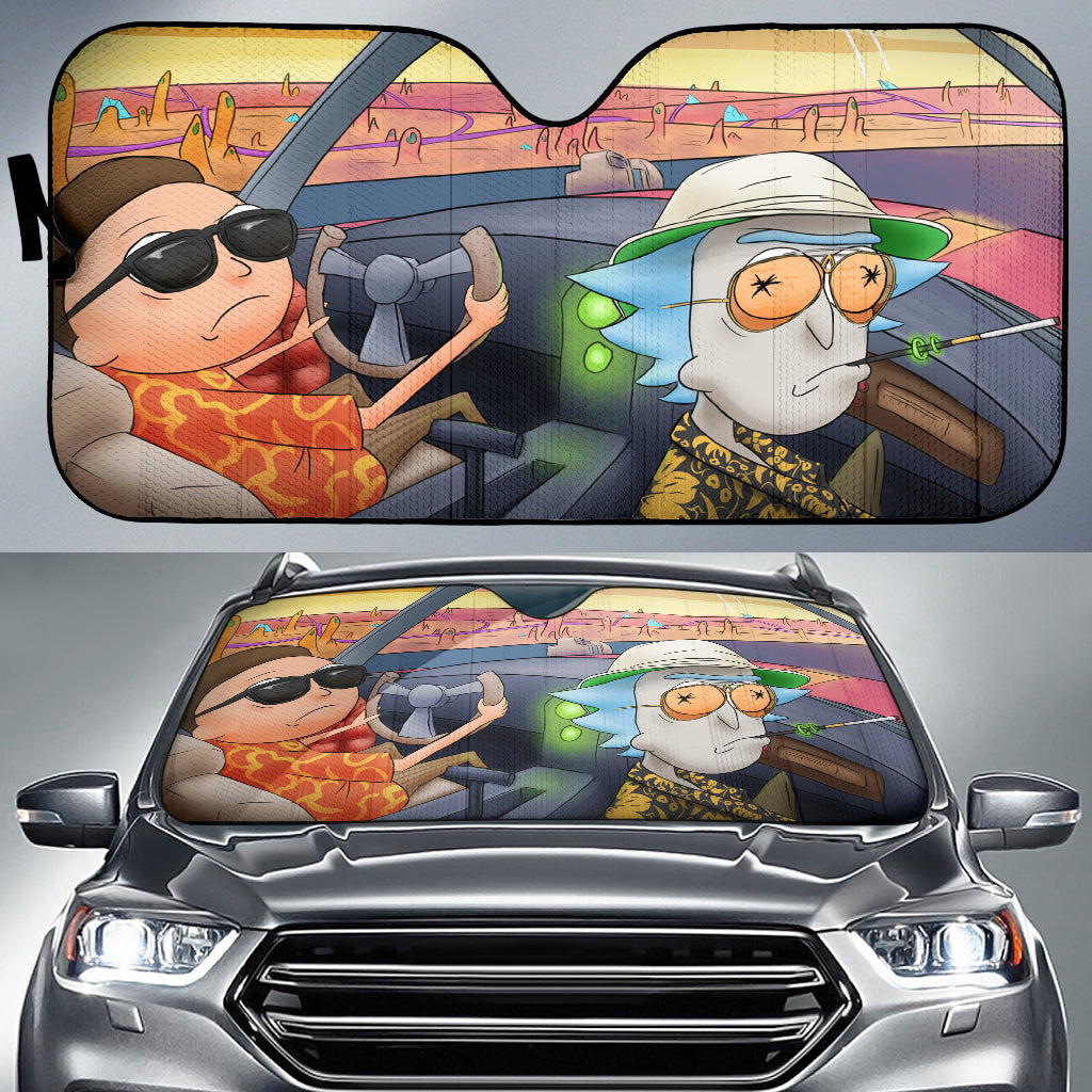 Rick Morty Cartoon Vacation Car Sun Shades Amazing Best Gift Ideas 2022