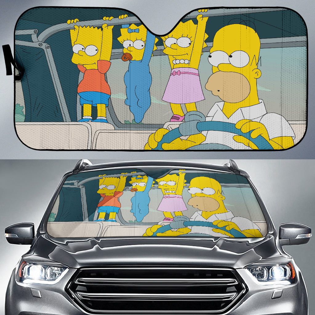 Simpsons Cartoon Funny Car Sun Shades Amazing Best Gift Ideas 2022