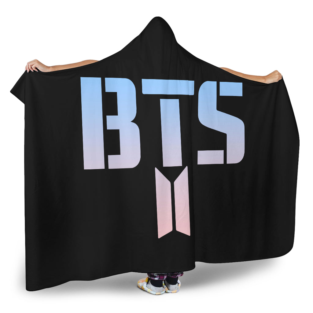 Bts Logo Hooded Blanket