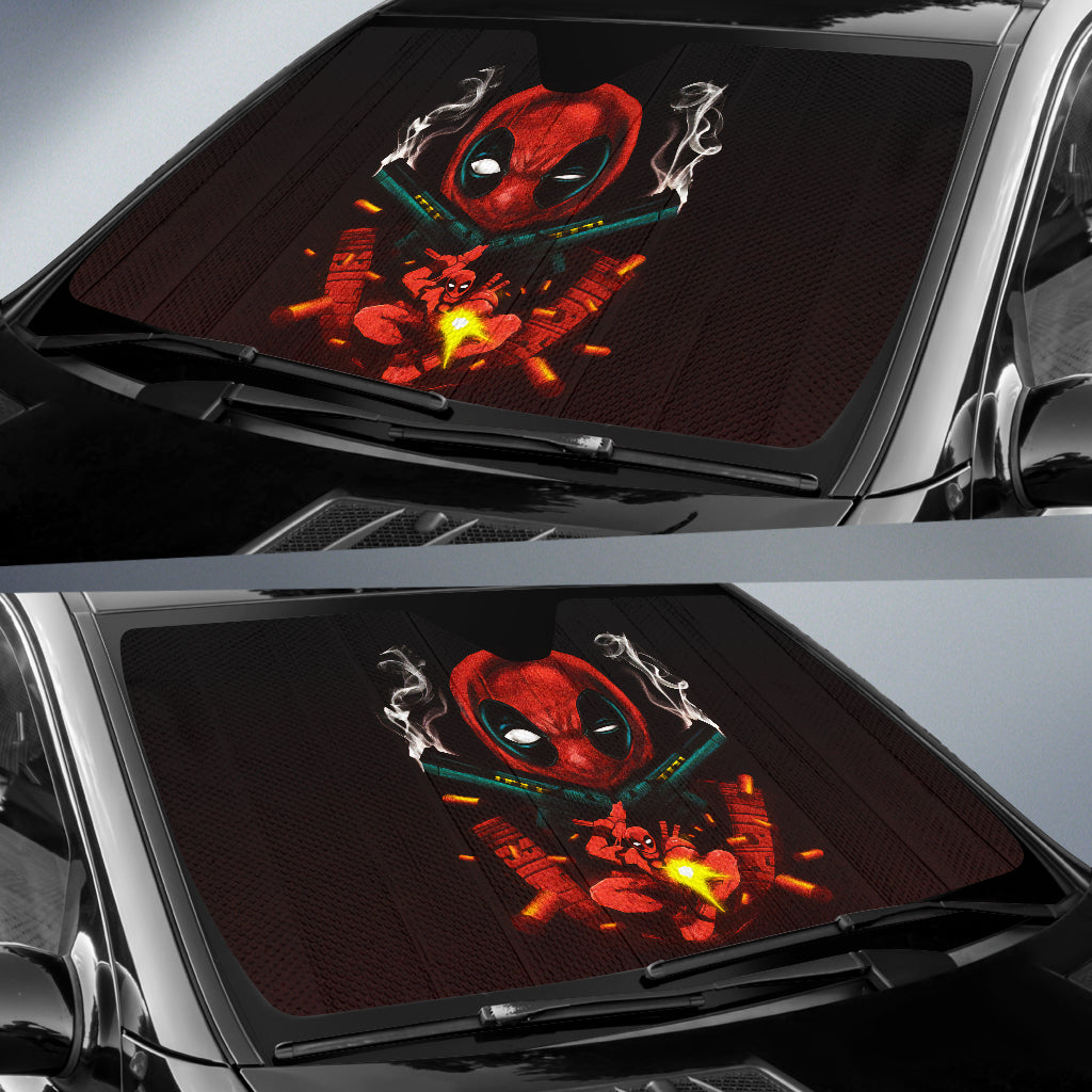 Deadpool Gun Car Sun Shades